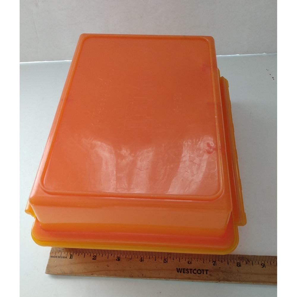 Vintage IBM Plastic Box Computer Storage Orange Rare - Picture 7 of 15